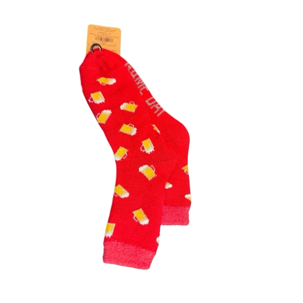 Unisex Unbranded game day beer Socks One Size Red Yellow